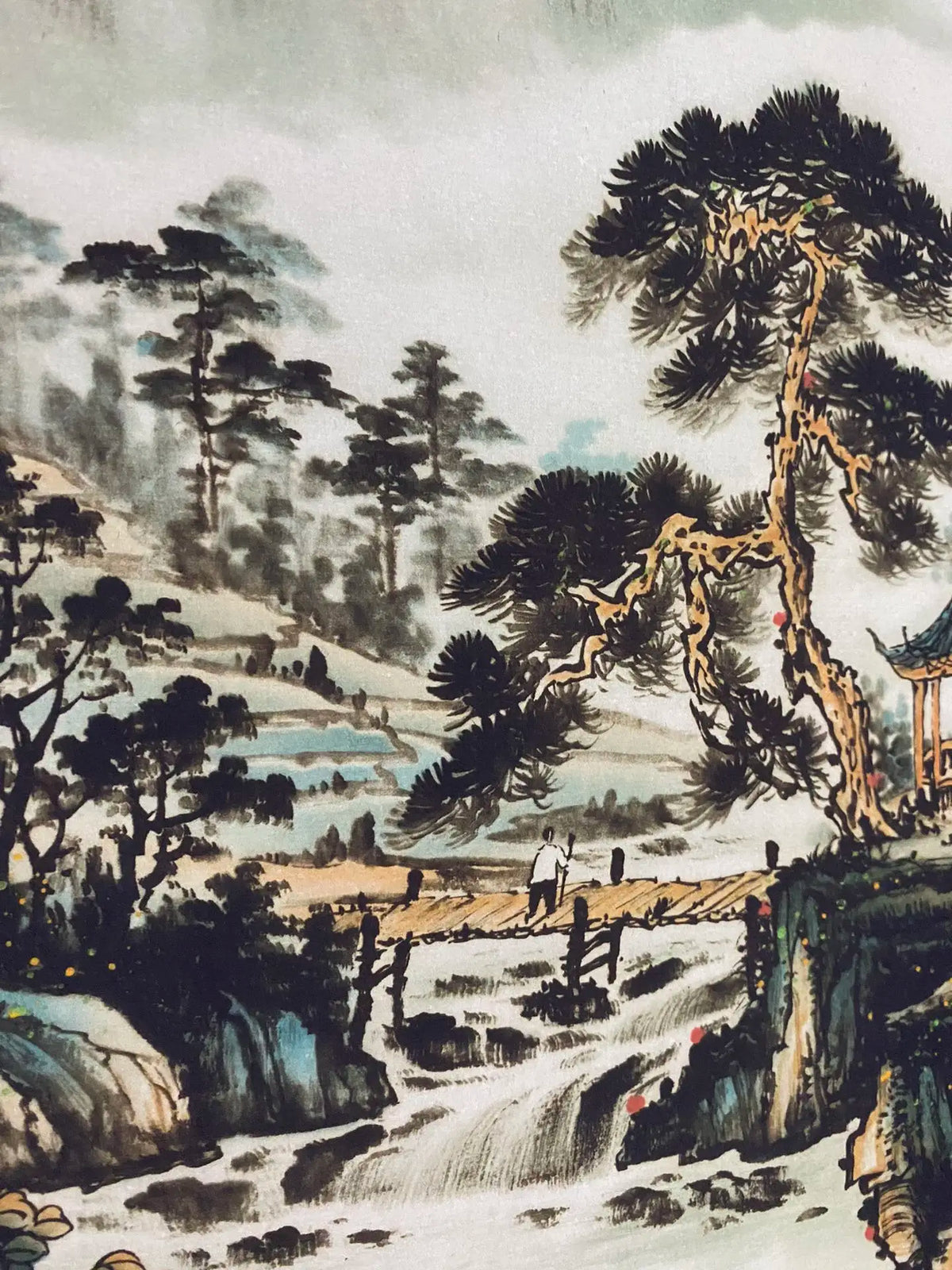 Antique hand-painted long scroll, Landscape Painting of the Qing Dynasty in China, 4 pieces, #202501-02