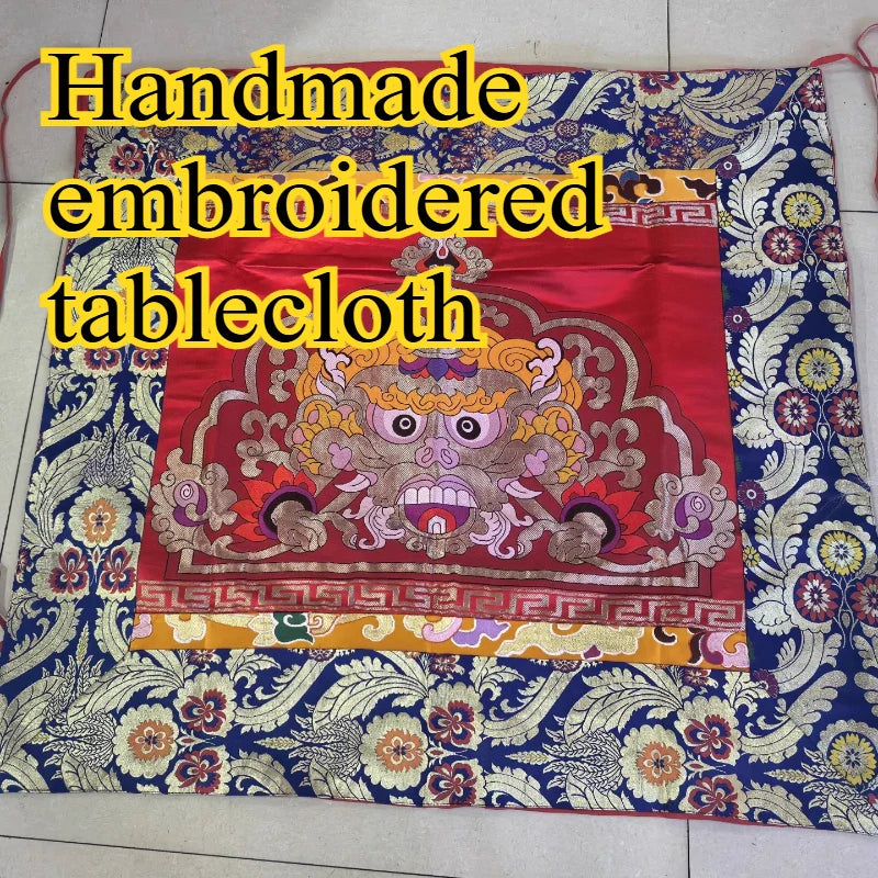 1 Meter X 1 Meter Tibetan-style High-quality Exquisite Handmade Embroidery Altar Tablecloth Household Indoor Area Decoration