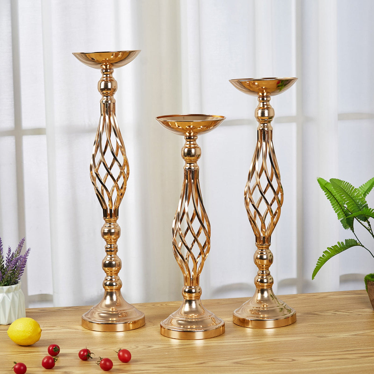Table Candlesticks Gold Iron