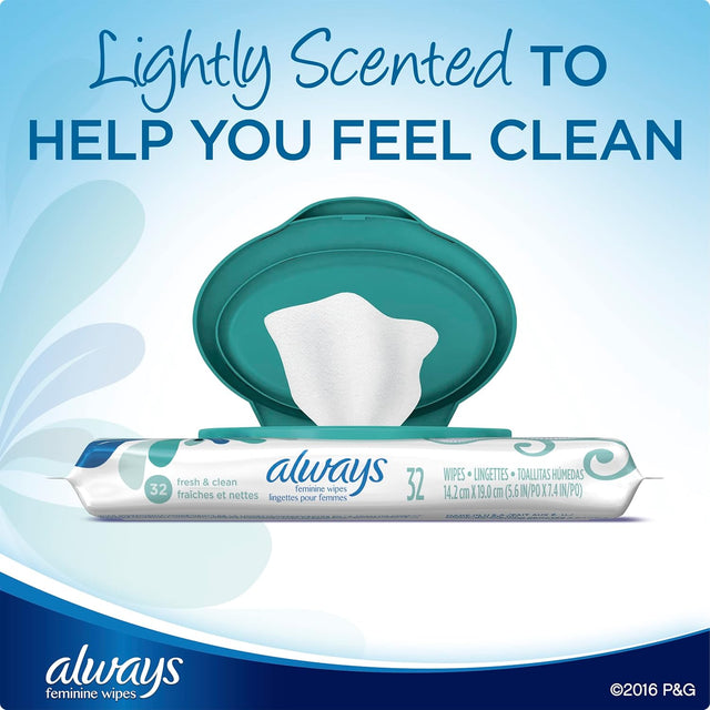 Always Feminine Wipes, Fresh & Clean, Soft Pack