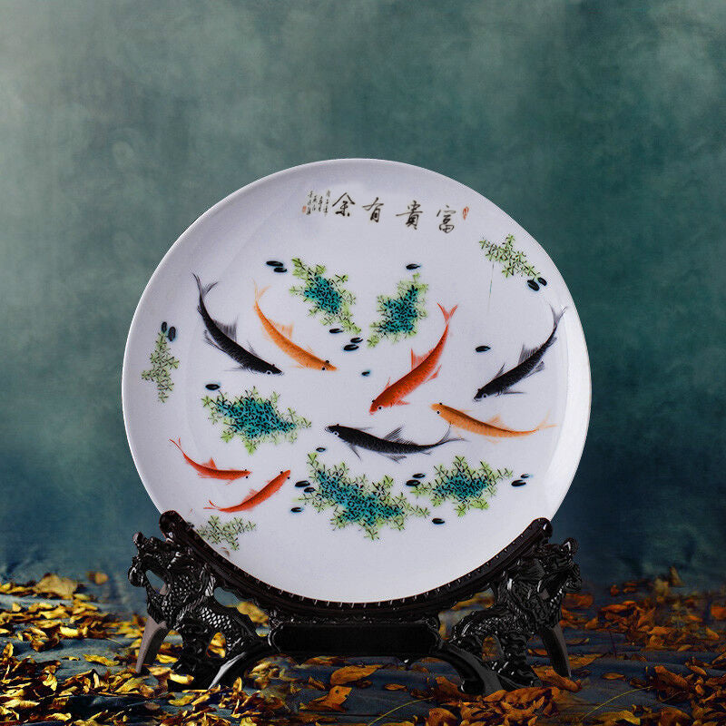 Ceramic Hanging Plate – Office & Living Room Asian Home Decor