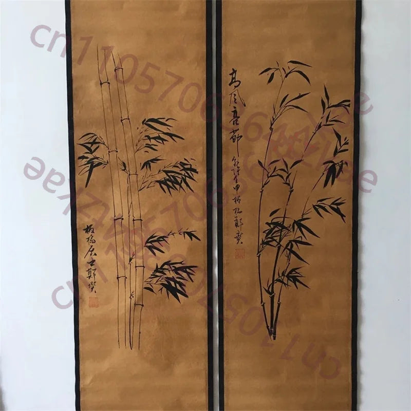 Four-Panel Bamboo Scroll Set – Chinese Middle Hall Hanging Paintings