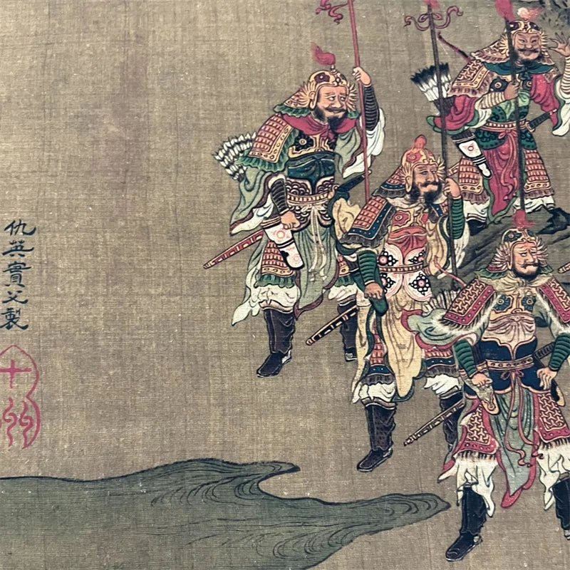 “Everlasting Regret Song” Scroll – After Qiu Ying | Long Chinese Character Painting
