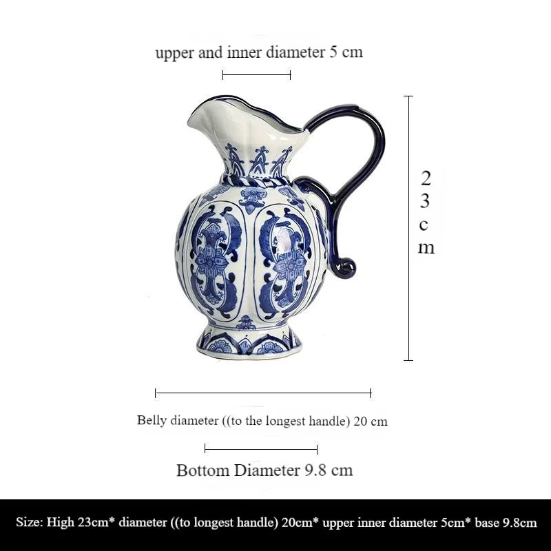 Exquisite Blue-and-White Porcelain Vase – Antique-Style Flower Container