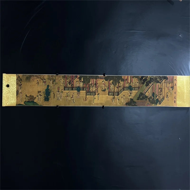 China Long Scroll Painting – Qiu Ying Watercolor “Hundred Beauties” (Collectible)