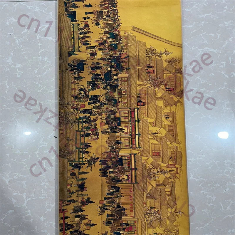 Xu Yang–Style “Five Star Joint Pearl – Sun & Moon” Chinese Long Scroll