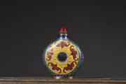 Tibetan Temple Cloisonné Bat Snuff Bottle – “Five Blessings” Amulet Ornament