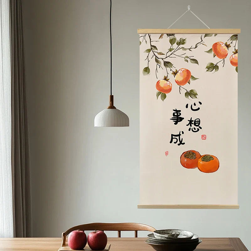 Japanese Ukiyoe Canvas Posters And Prints Home Decoration Painting Wall Art Picture With Solid Wood Hanging Scroll