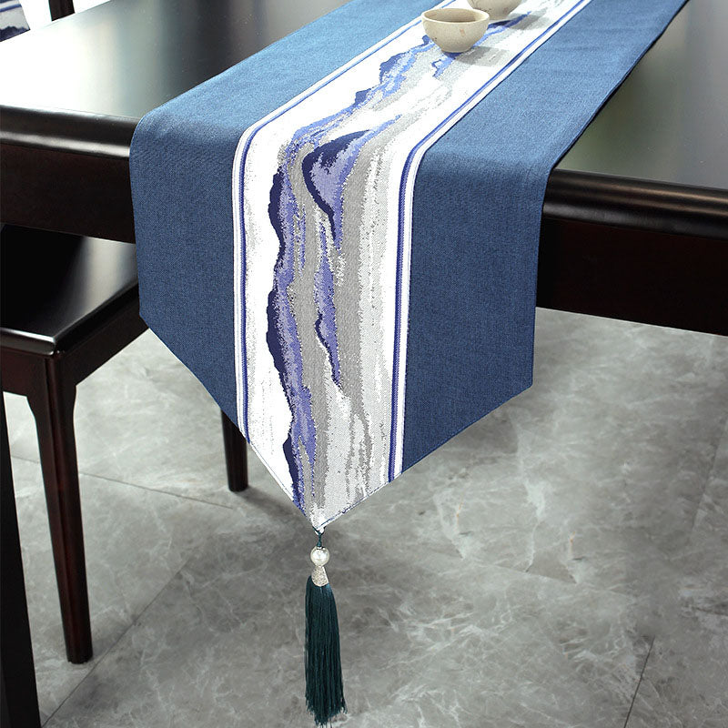 Chinese Style Table Runner Solid Linen Cotton Cover Waterproof