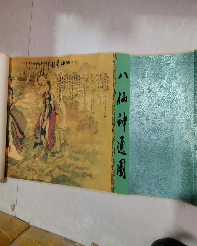 Old Chinese Long Scroll – Ding Yunpeng’s “Eight Immortals” Ink Painting
