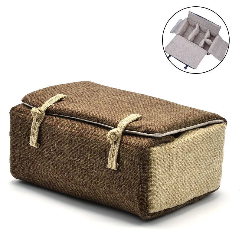 Bag Linen Fabric Button Design Pot Cups Tea Set Organizer