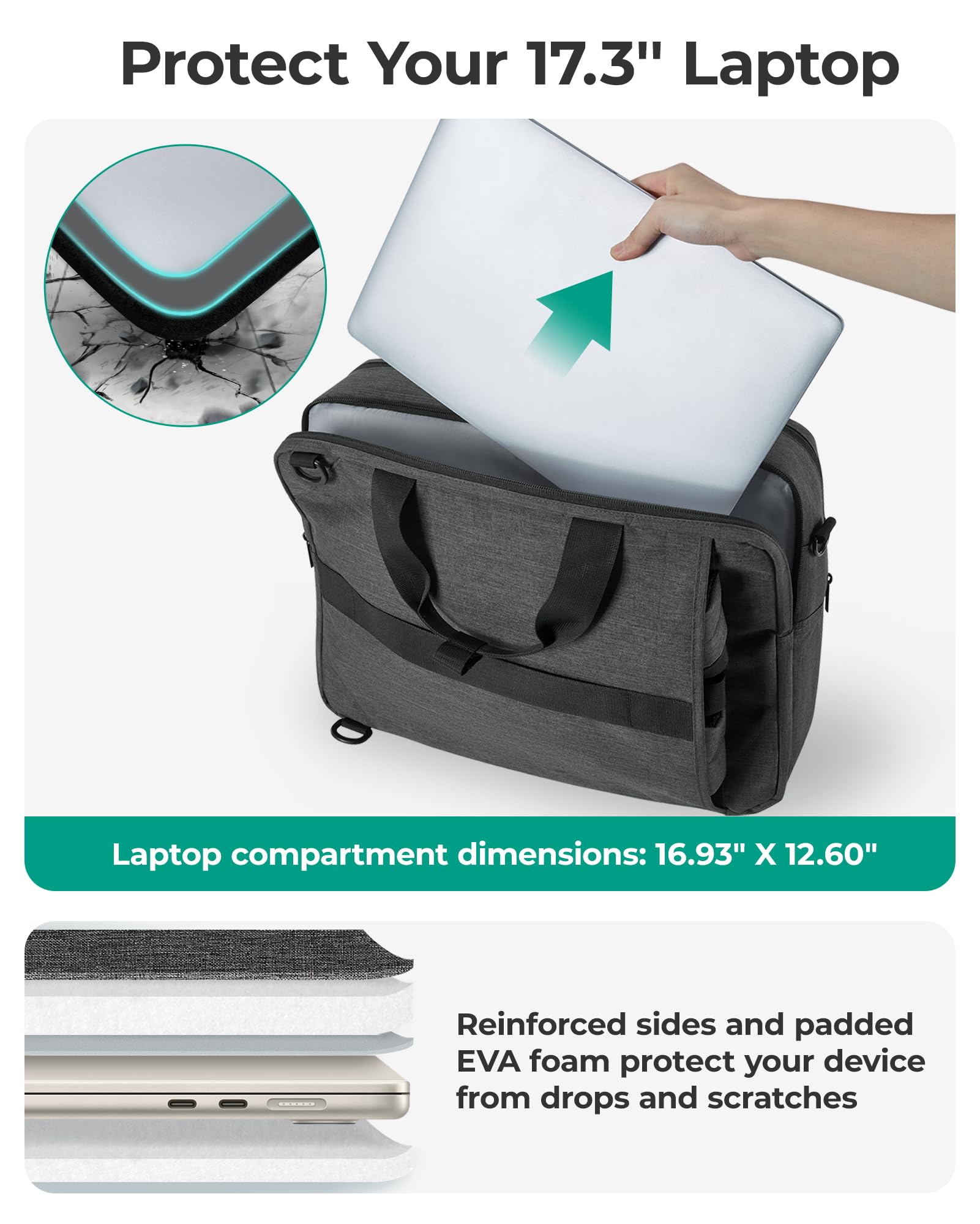 BAGSMART 3 In 1 Laptop Bag
