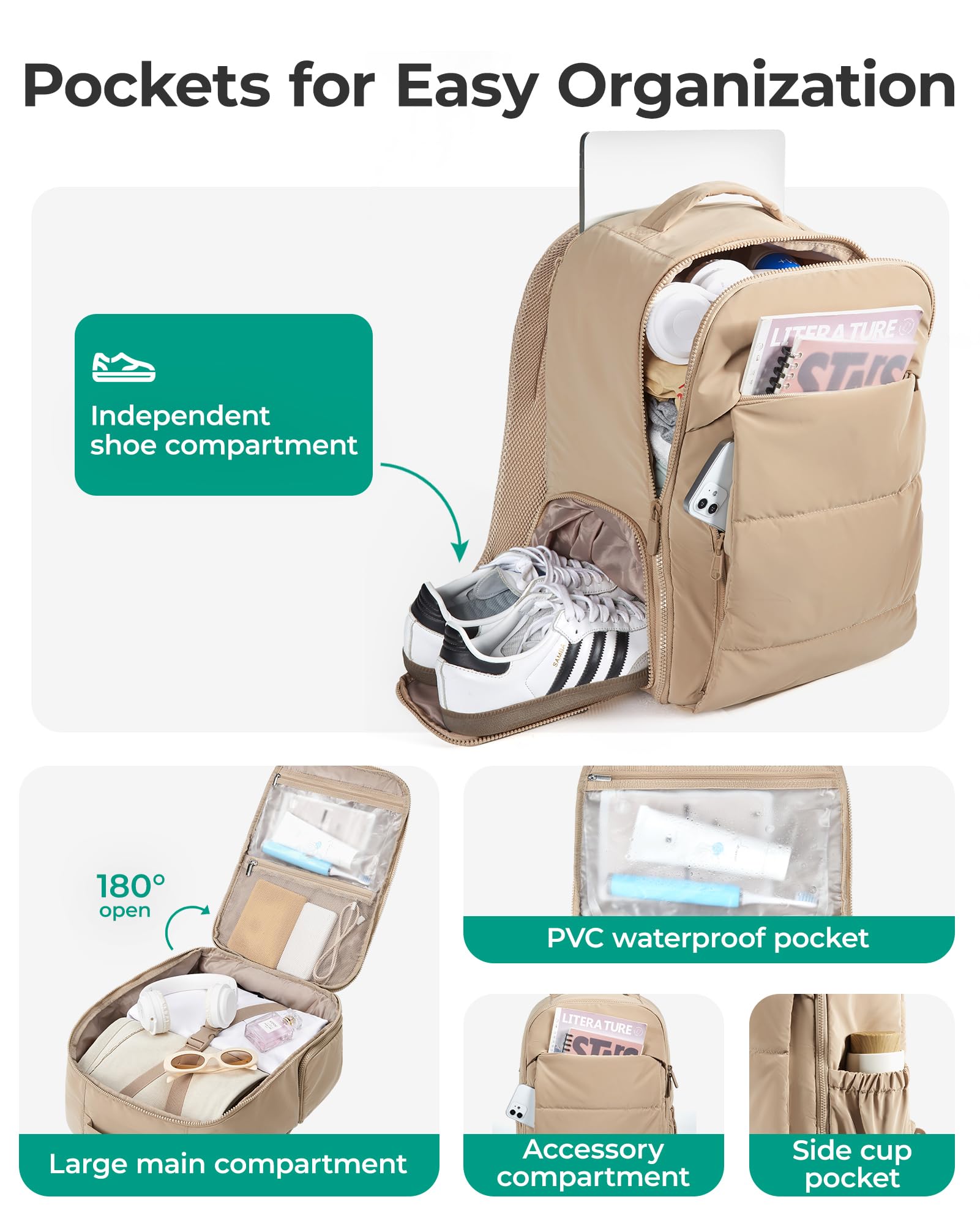 BAGSMART 30L Travel Backpack