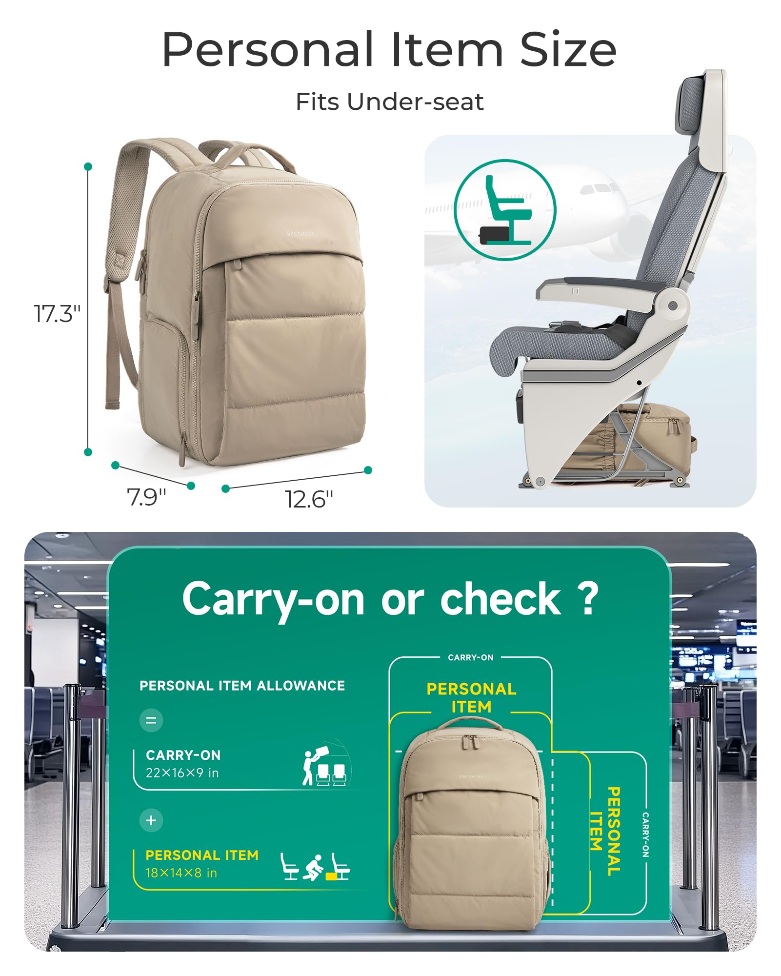 BAGSMART 30L Travel Backpack