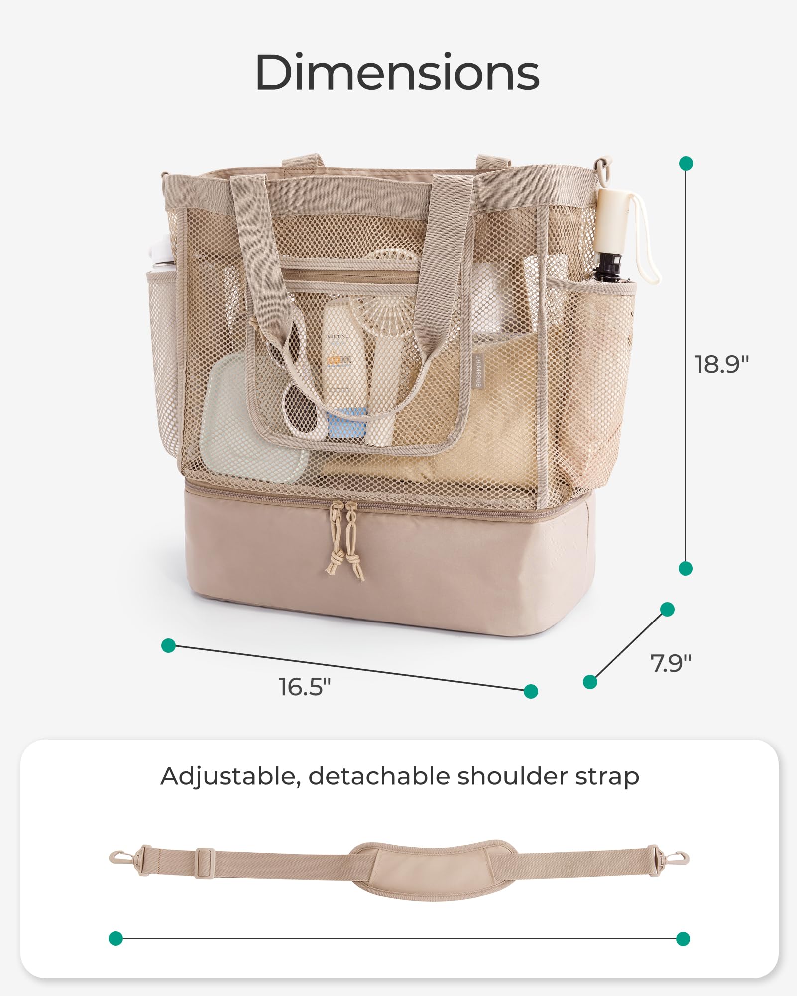 BAGSMART Beach Bag