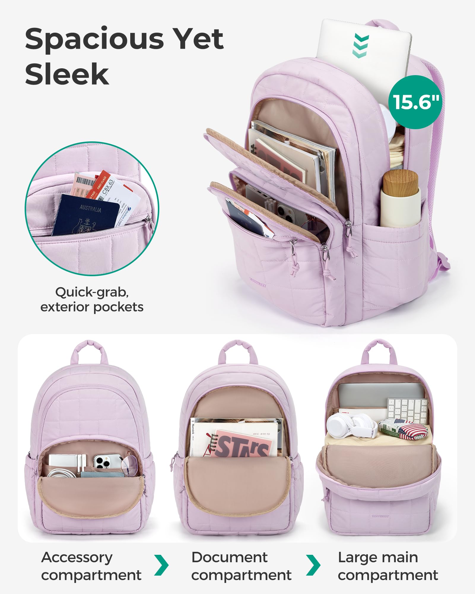 BAGSMART College Laptop Backpack