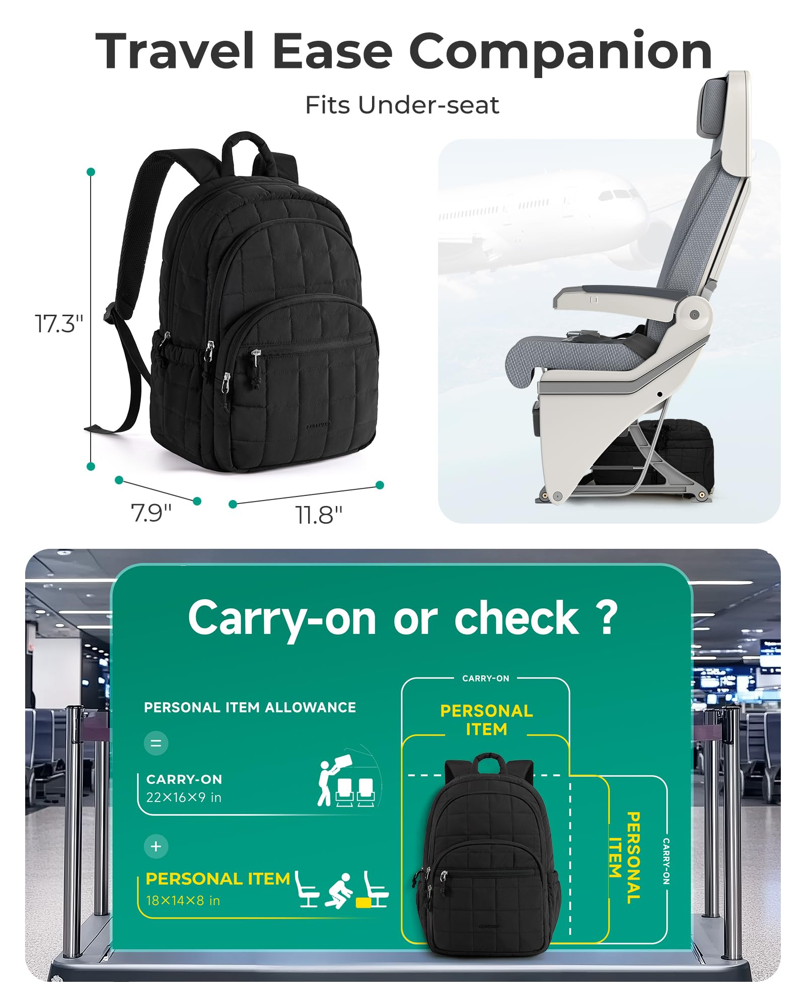 BAGSMART College Laptop Backpack