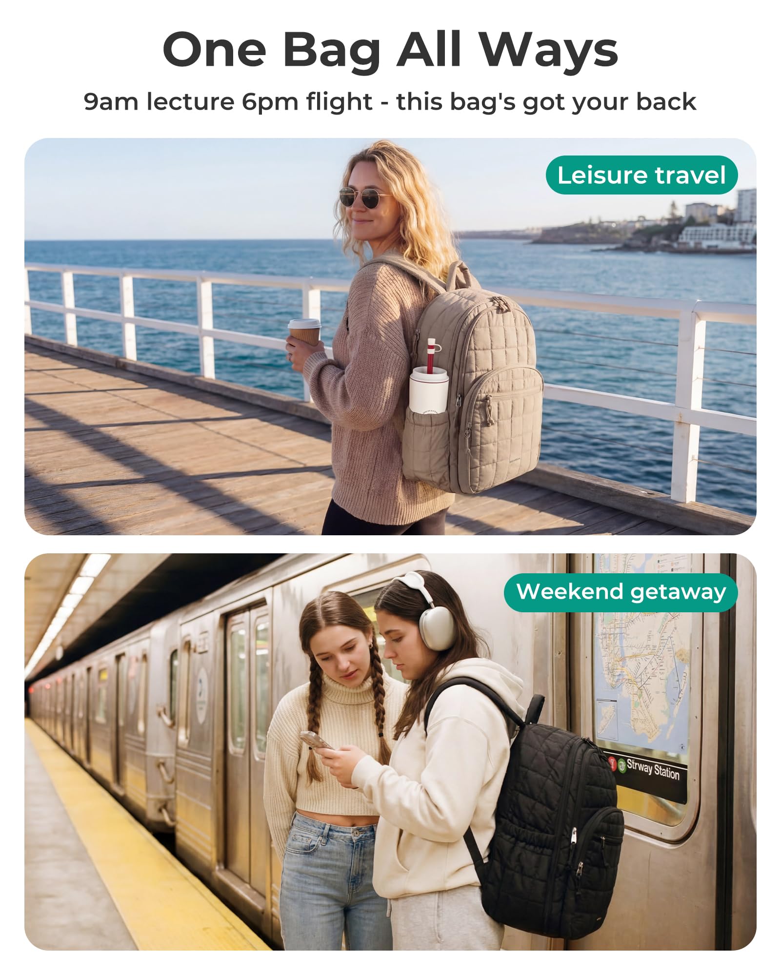 BAGSMART College Laptop Backpack