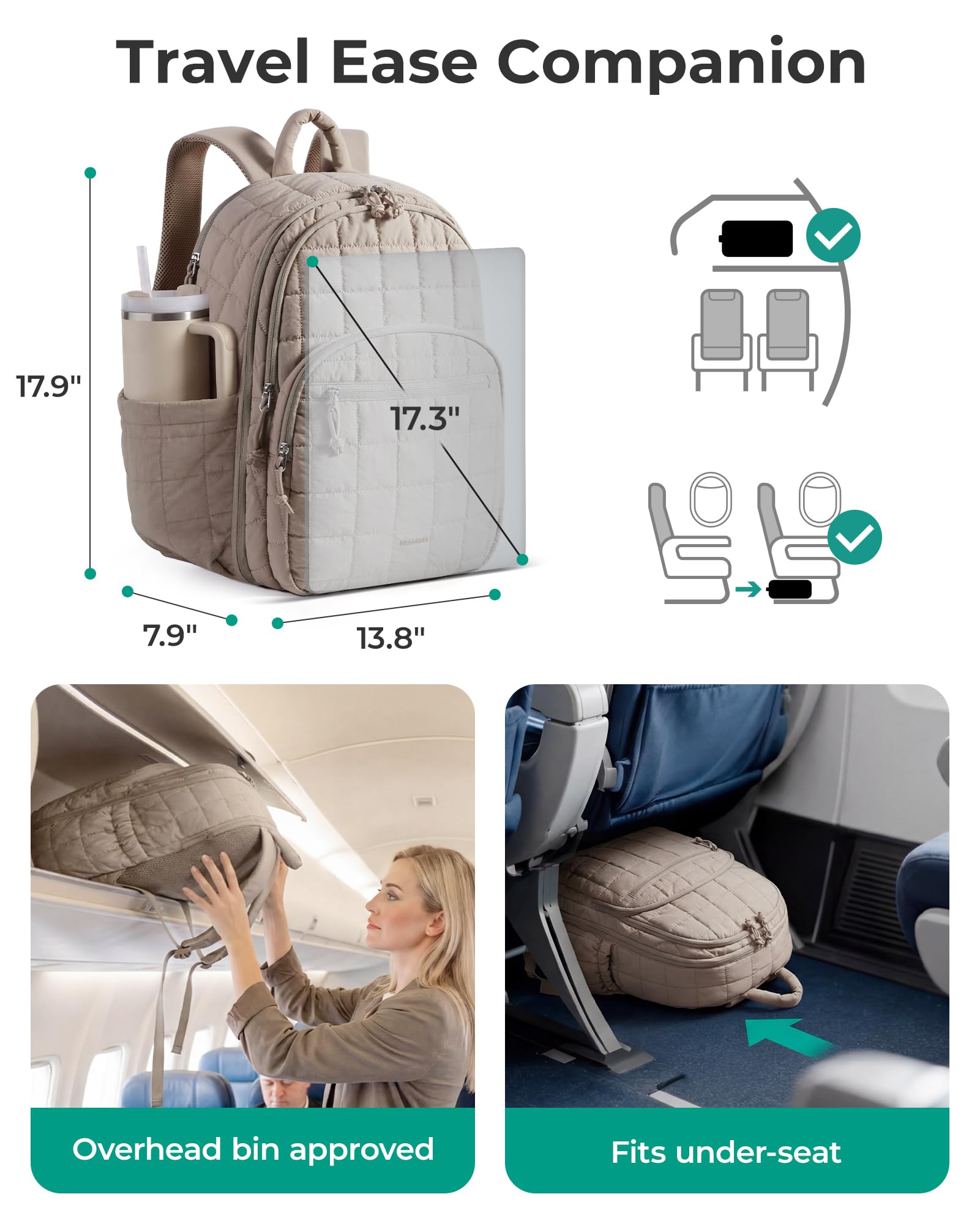 BAGSMART College Laptop Backpack