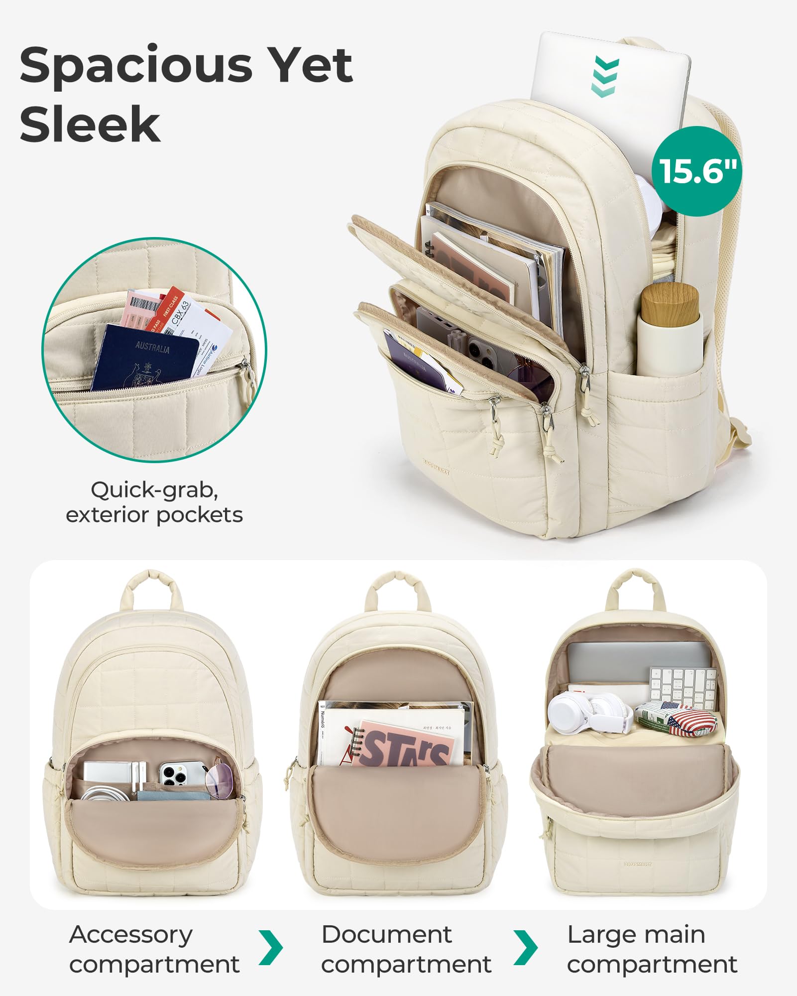 BAGSMART College Laptop Backpack