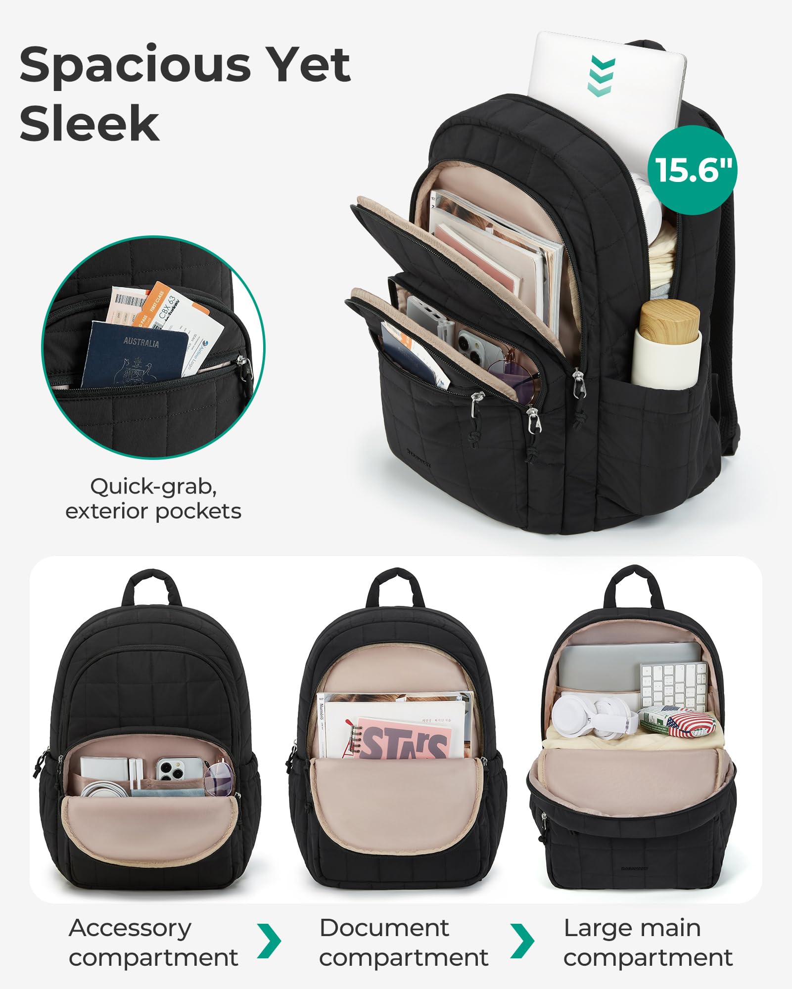 BAGSMART College Laptop Backpack