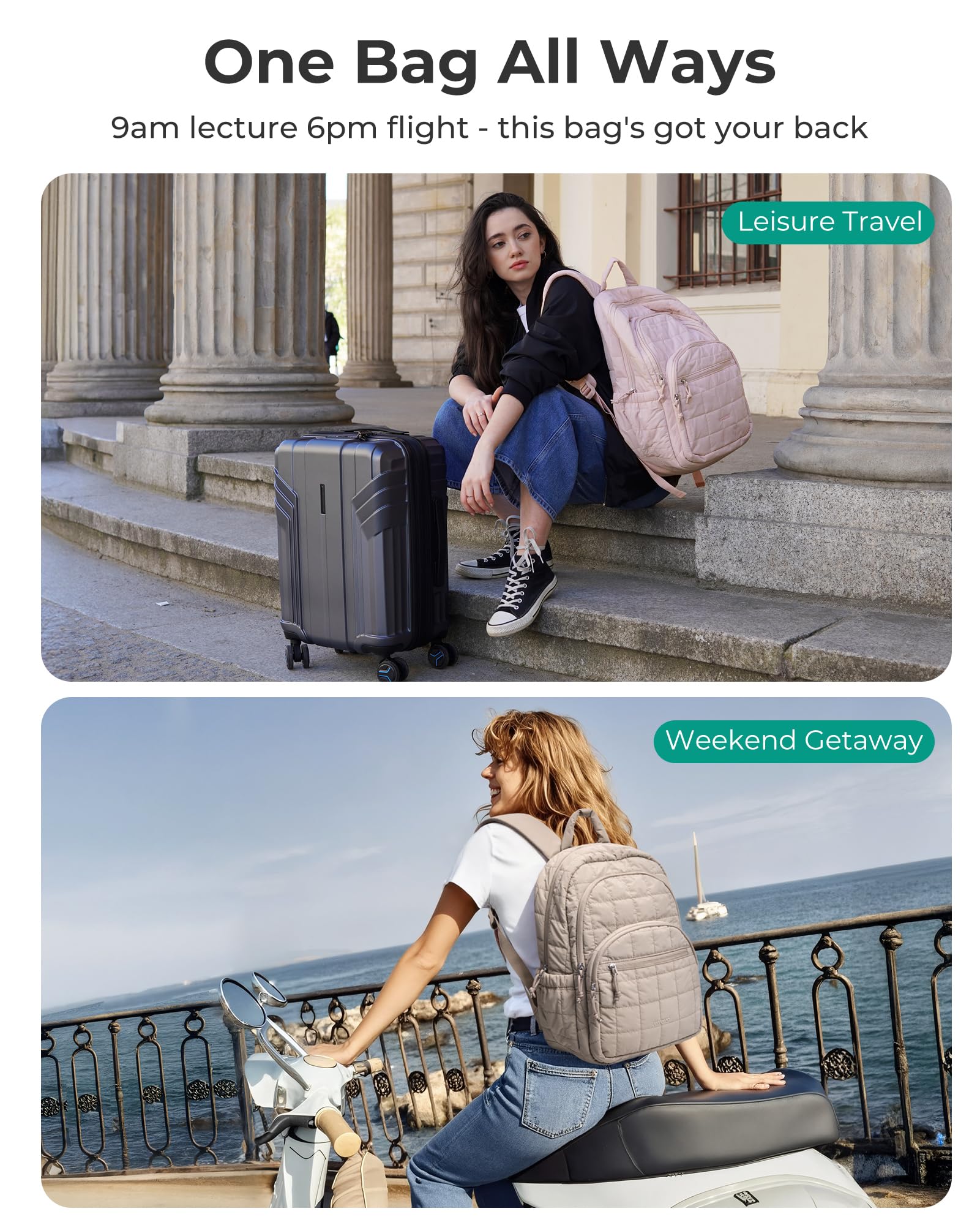 BAGSMART College Laptop Backpack