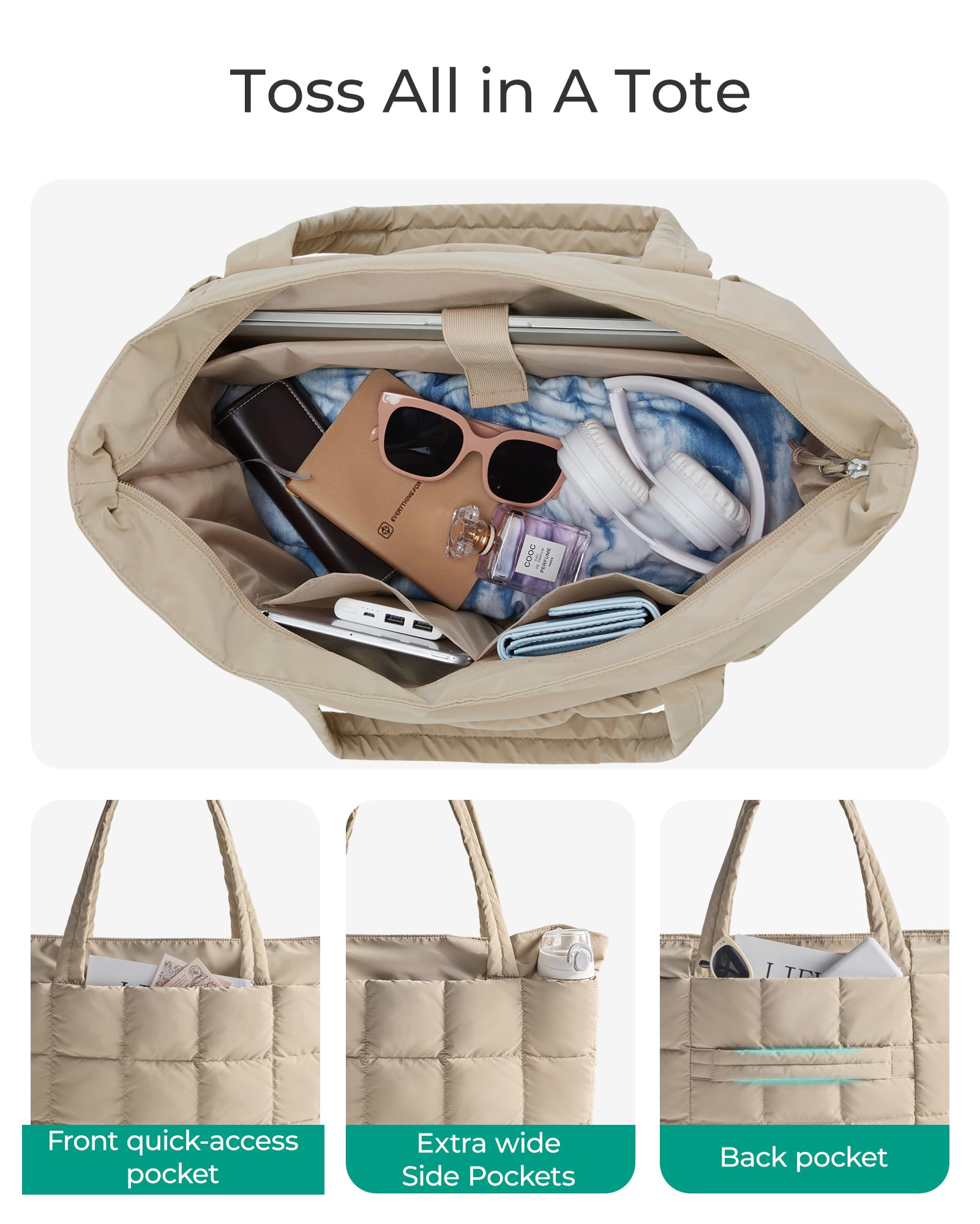 BAGSMART Expandable Tote Bag