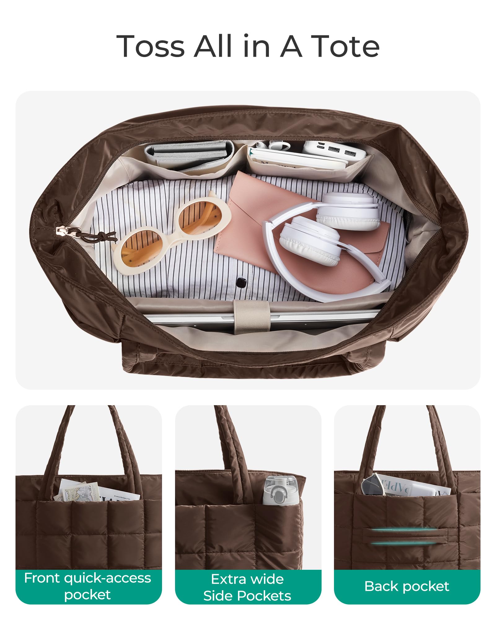 BAGSMART Expandable Tote Bag