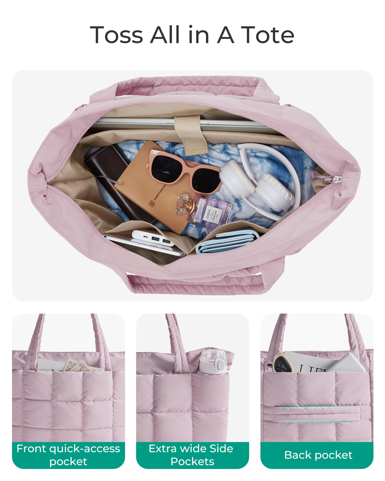 BAGSMART Expandable Tote Bag