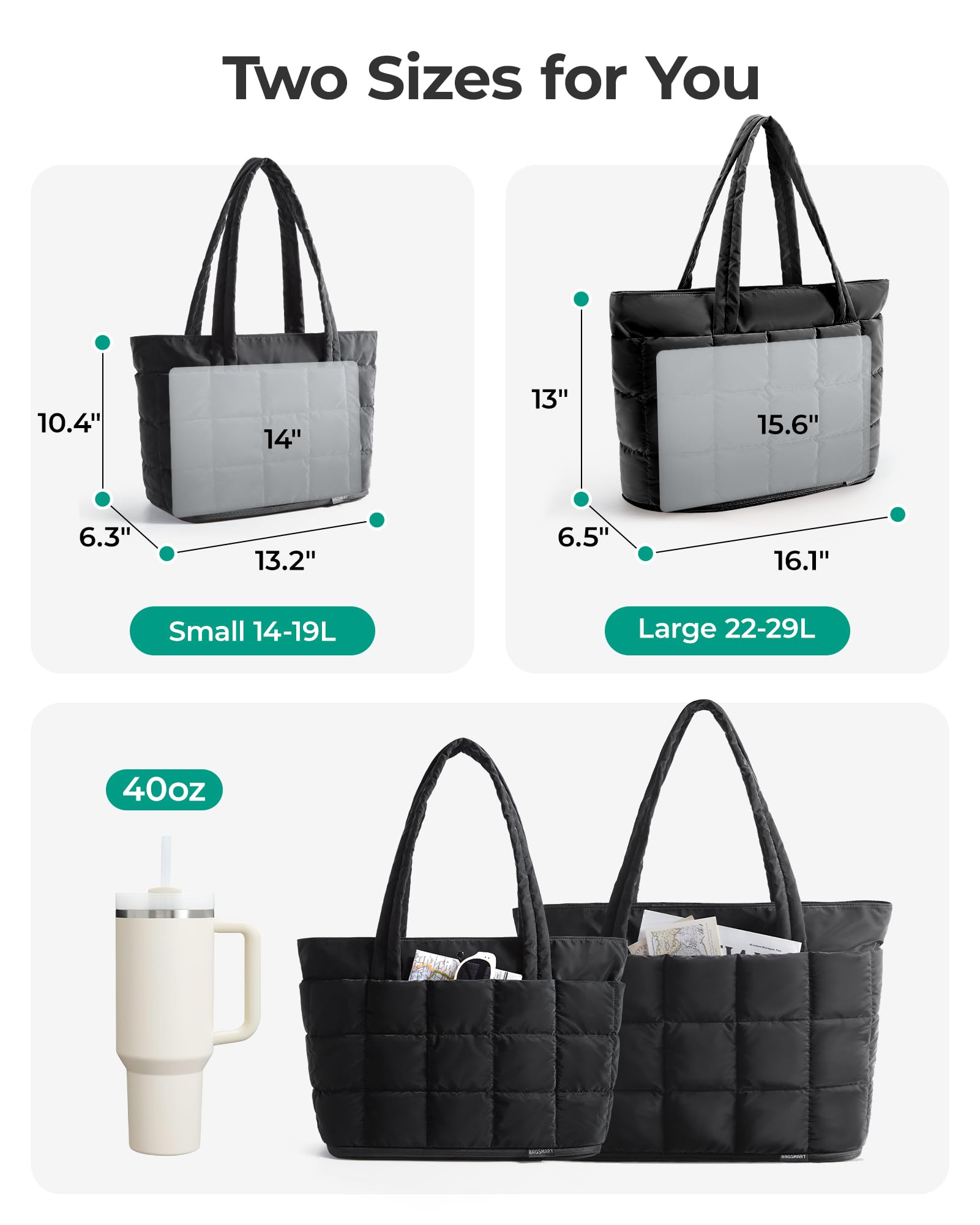 BAGSMART Expandable Tote Bag