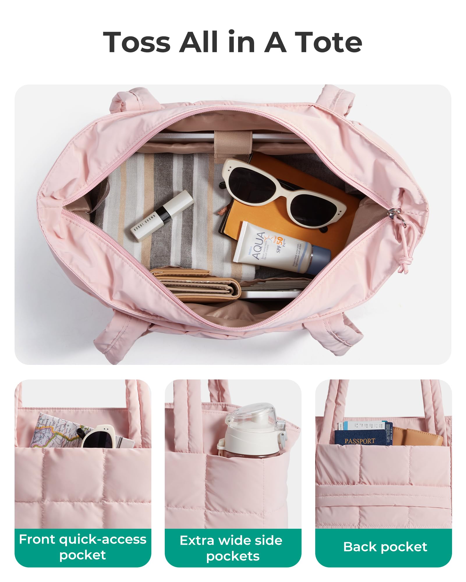 BAGSMART Expandable Tote Bag