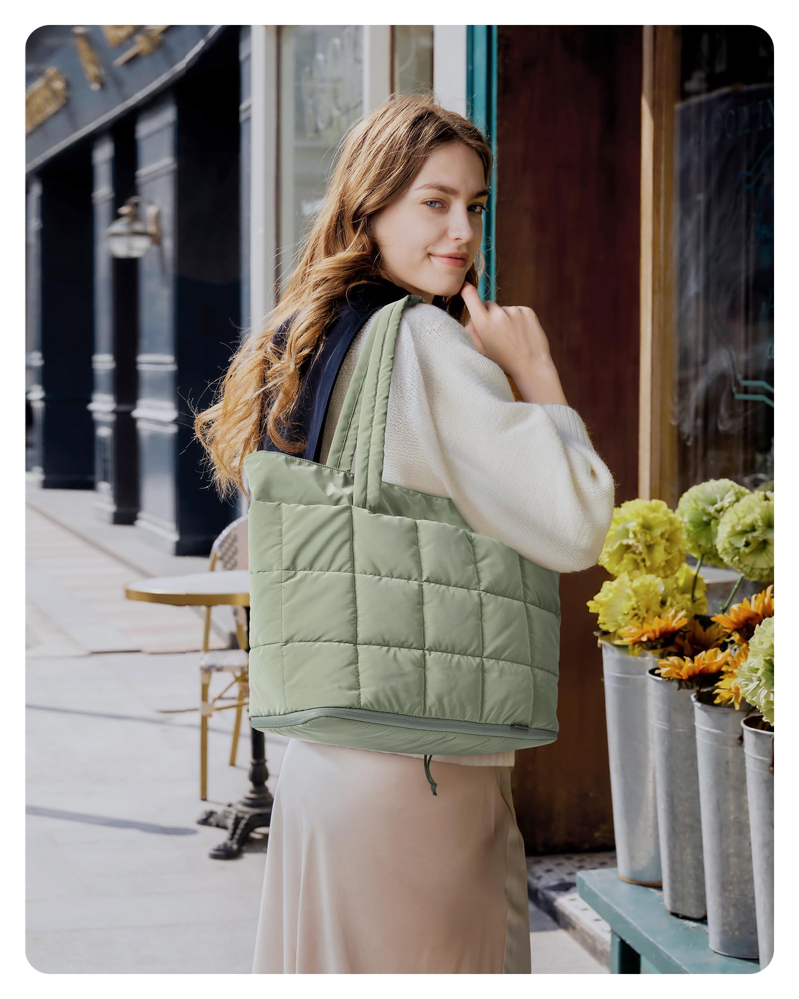 BAGSMART Expandable Tote Bag