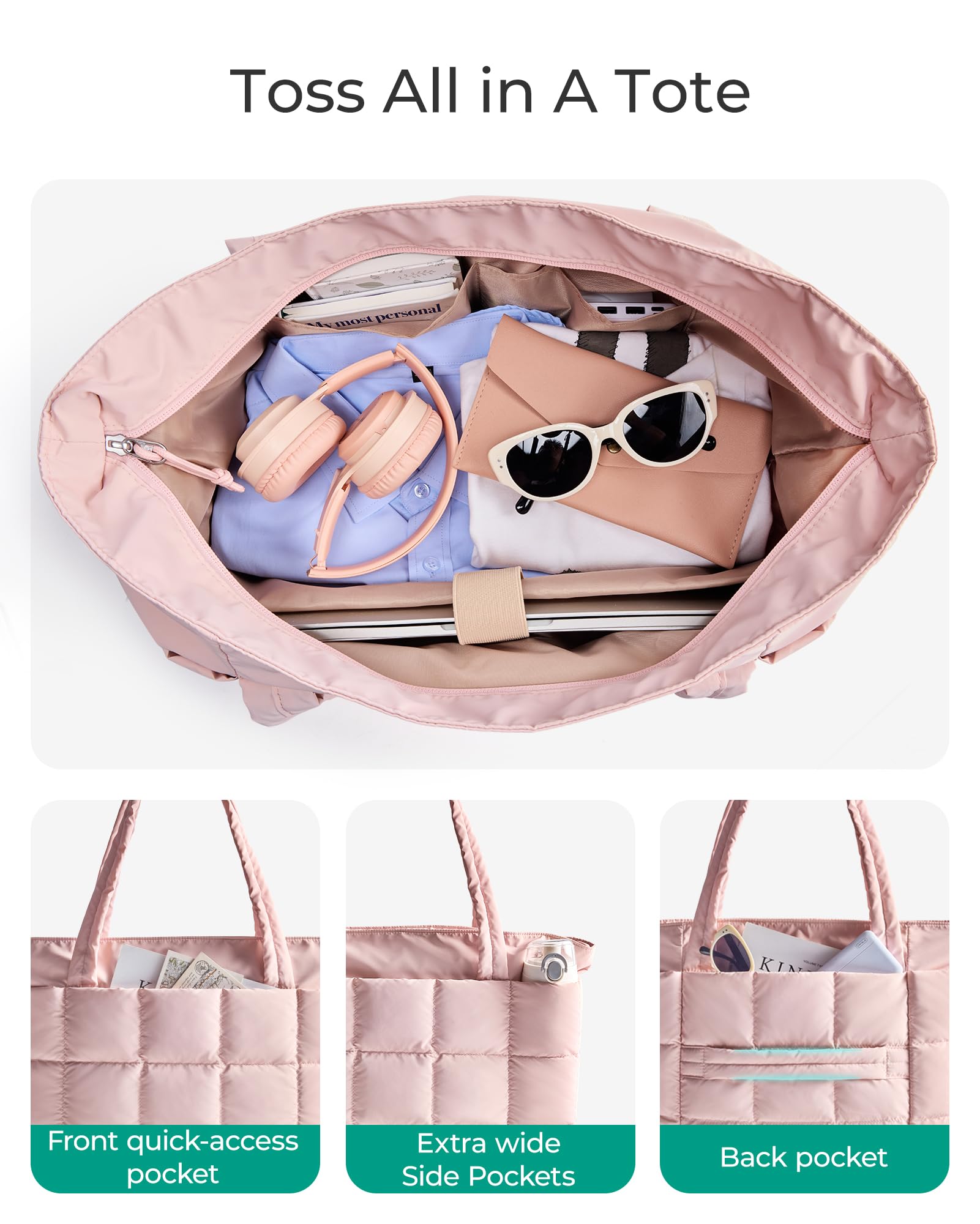 BAGSMART Expandable Tote Bag