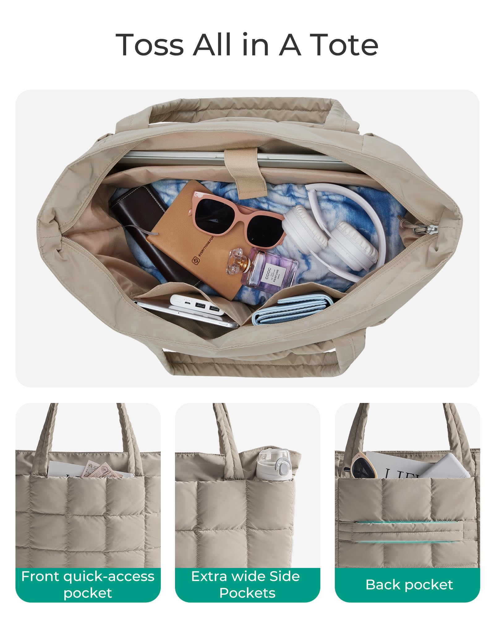 BAGSMART Expandable Tote Bag