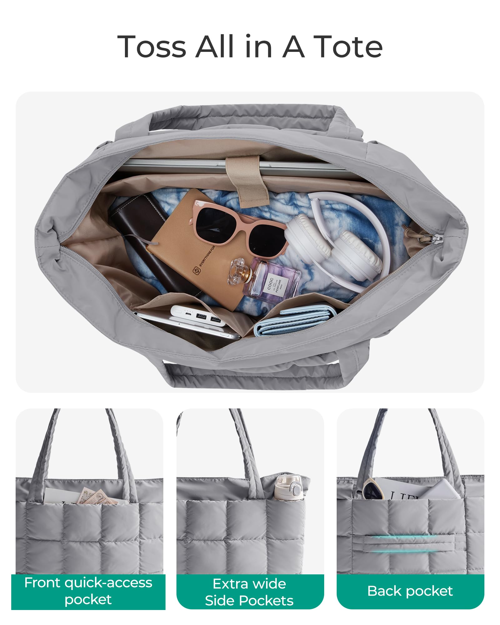 BAGSMART Expandable Tote Bag