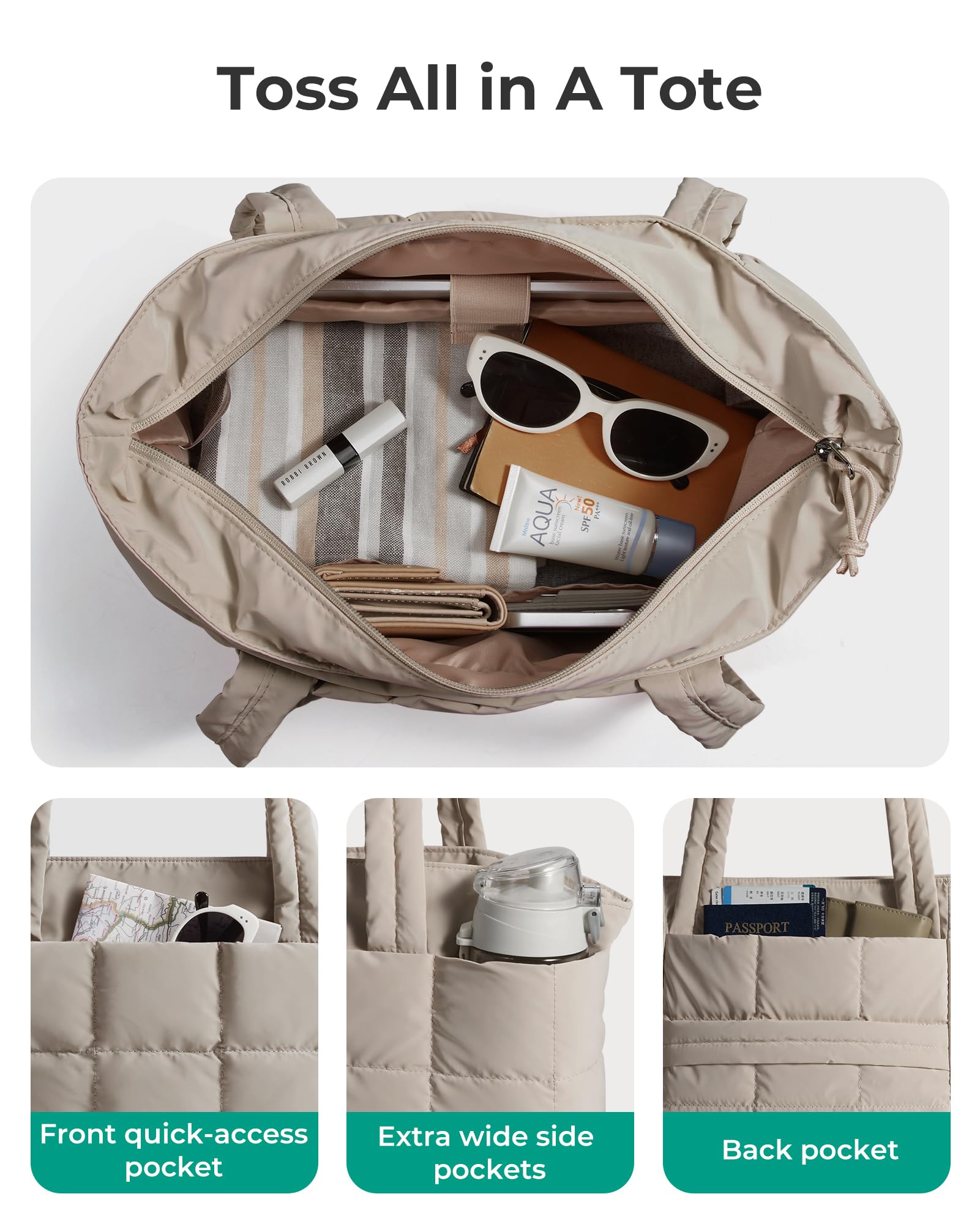 BAGSMART Expandable Tote Bag