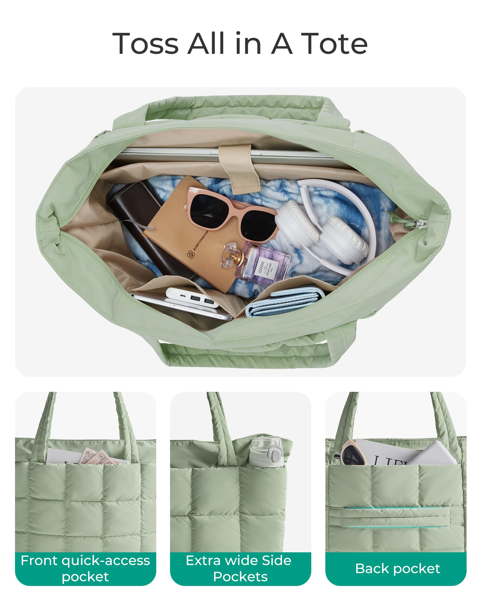 BAGSMART Expandable Tote Bag