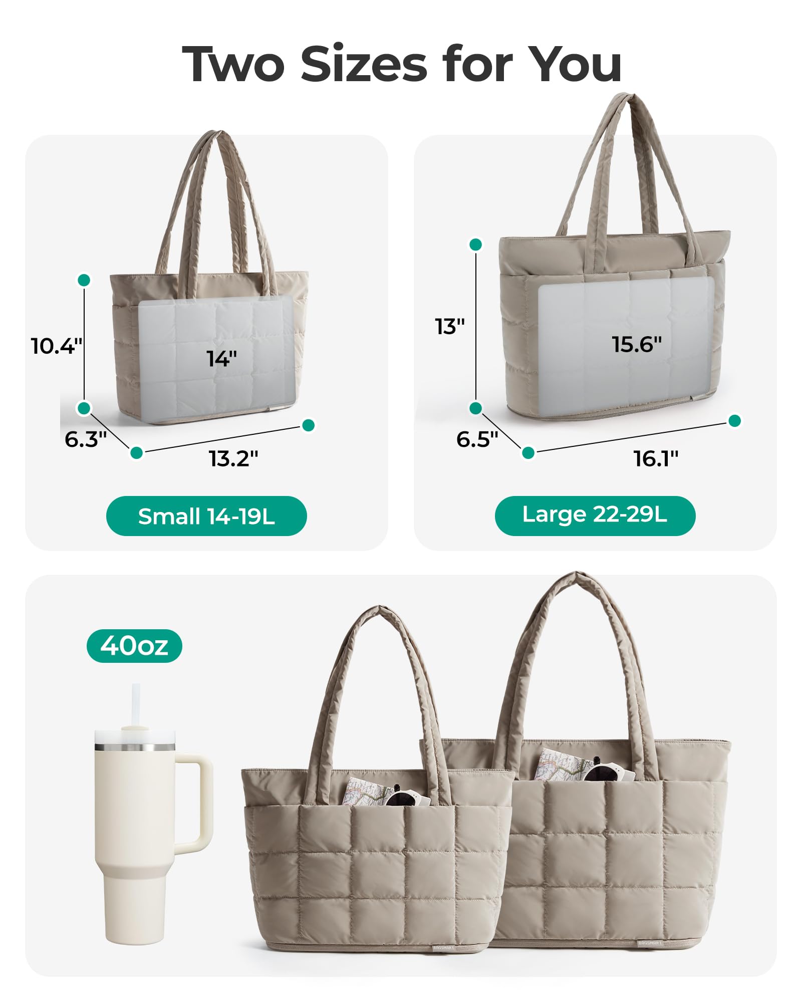 BAGSMART Expandable Tote Bag