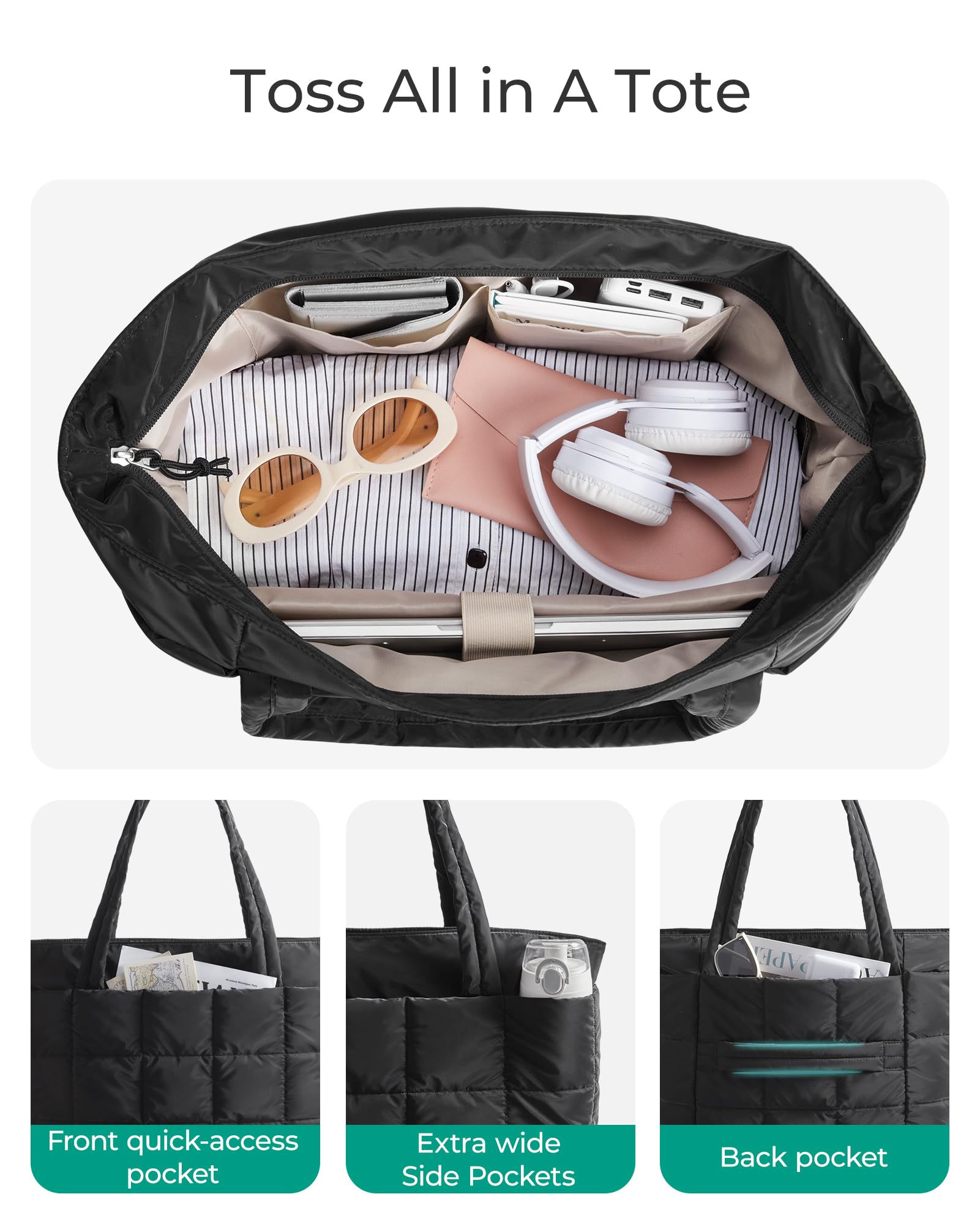 BAGSMART Expandable Tote Bag