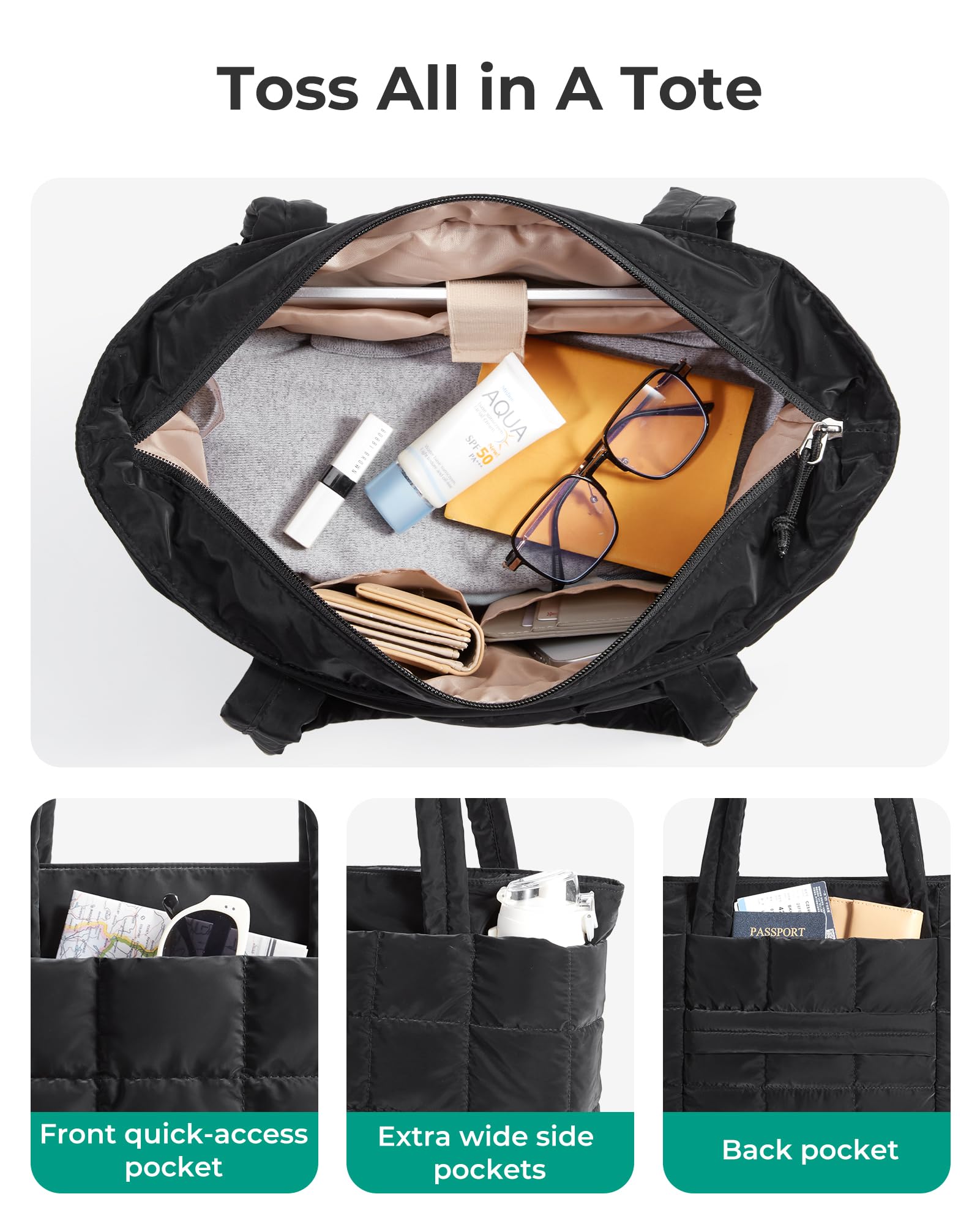 BAGSMART Expandable Tote Bag