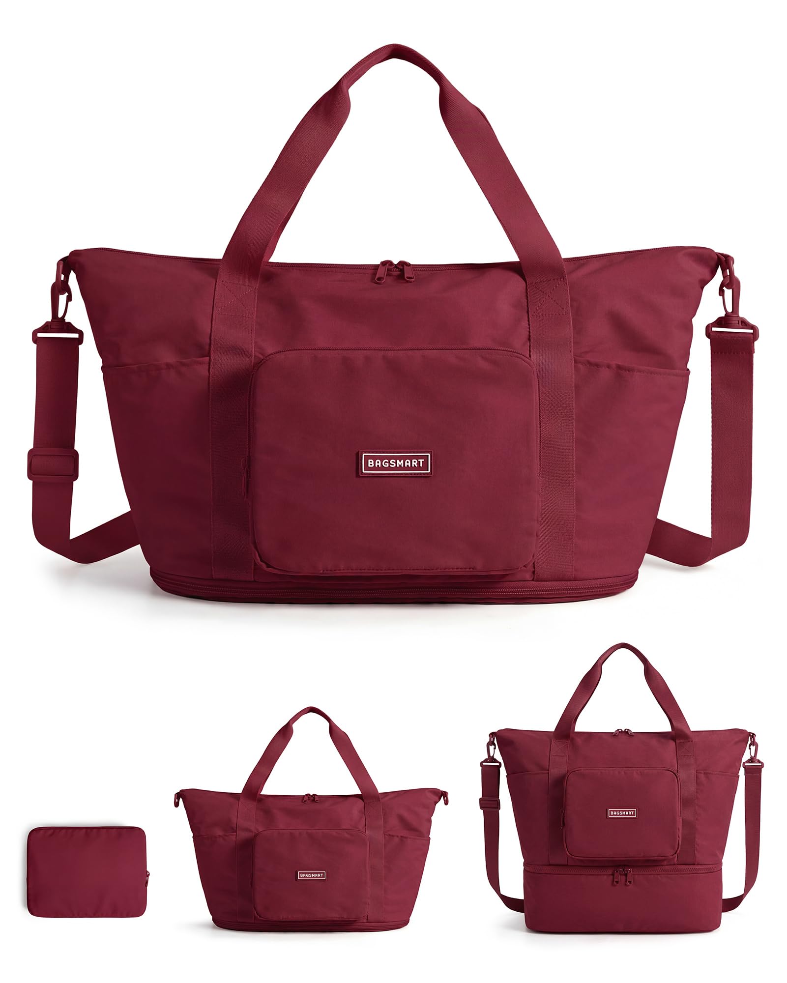 BAGSMART Foldable Travel Bag, 37L Expendable
