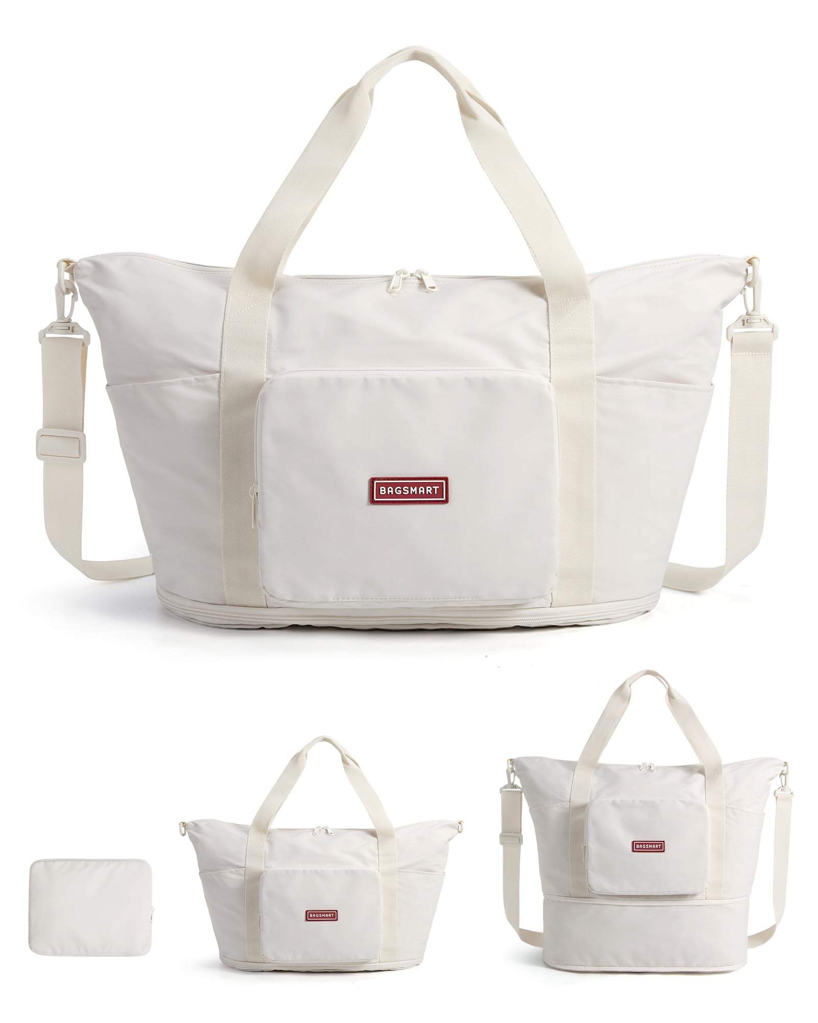 BAGSMART Foldable Travel Bag, 37L Expendable