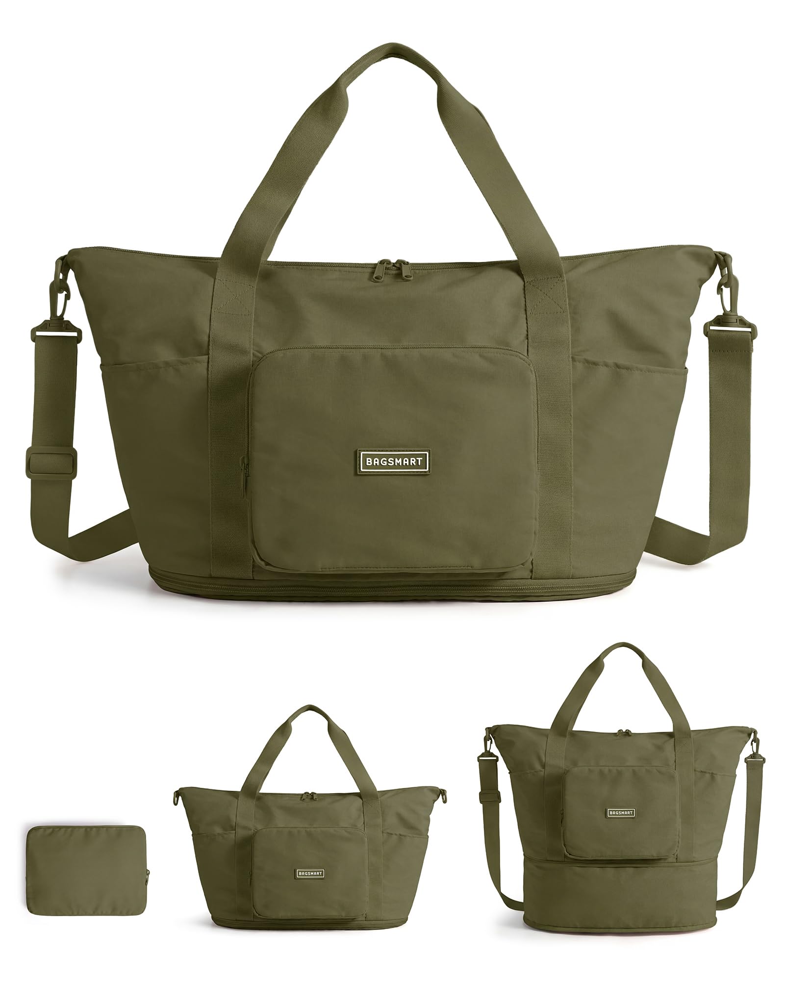 BAGSMART Foldable Travel Bag, 37L Expendable