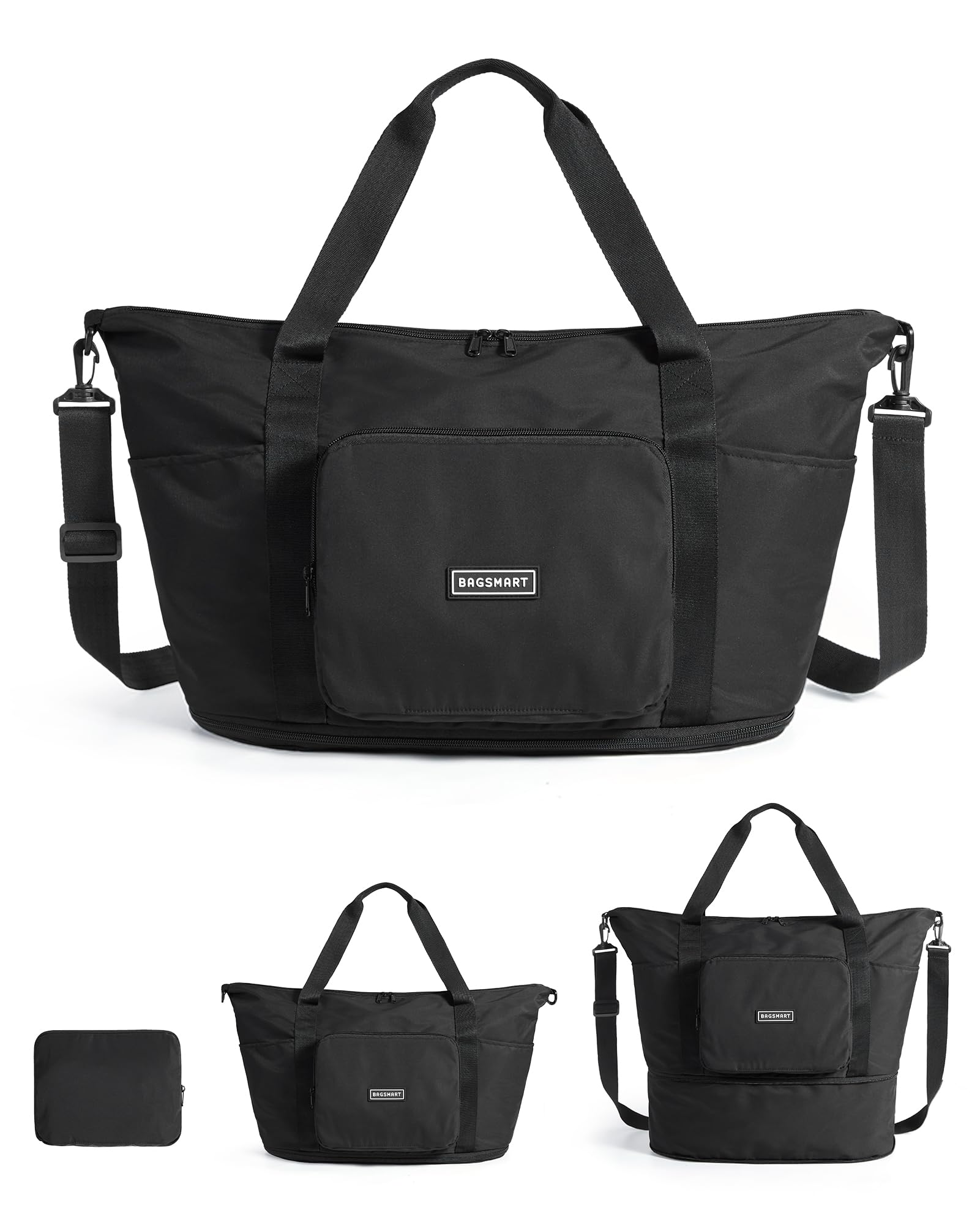 BAGSMART Foldable Travel Bag, 37L Expendable