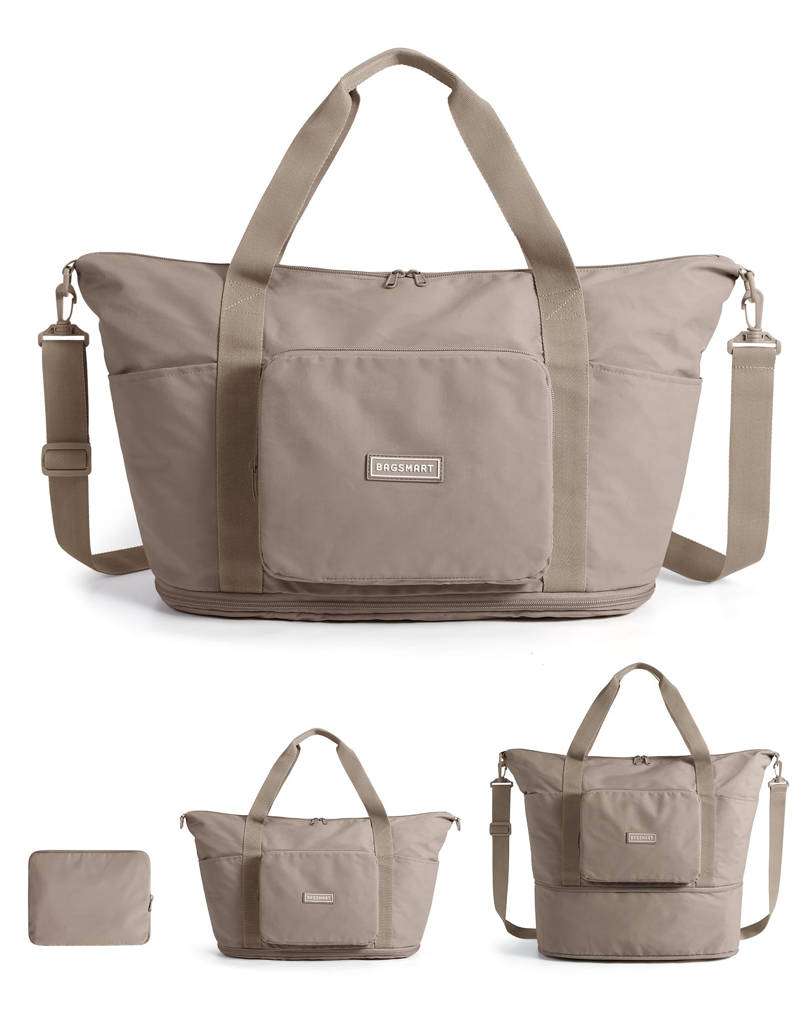 BAGSMART Foldable Travel Bag, 37L Expendable