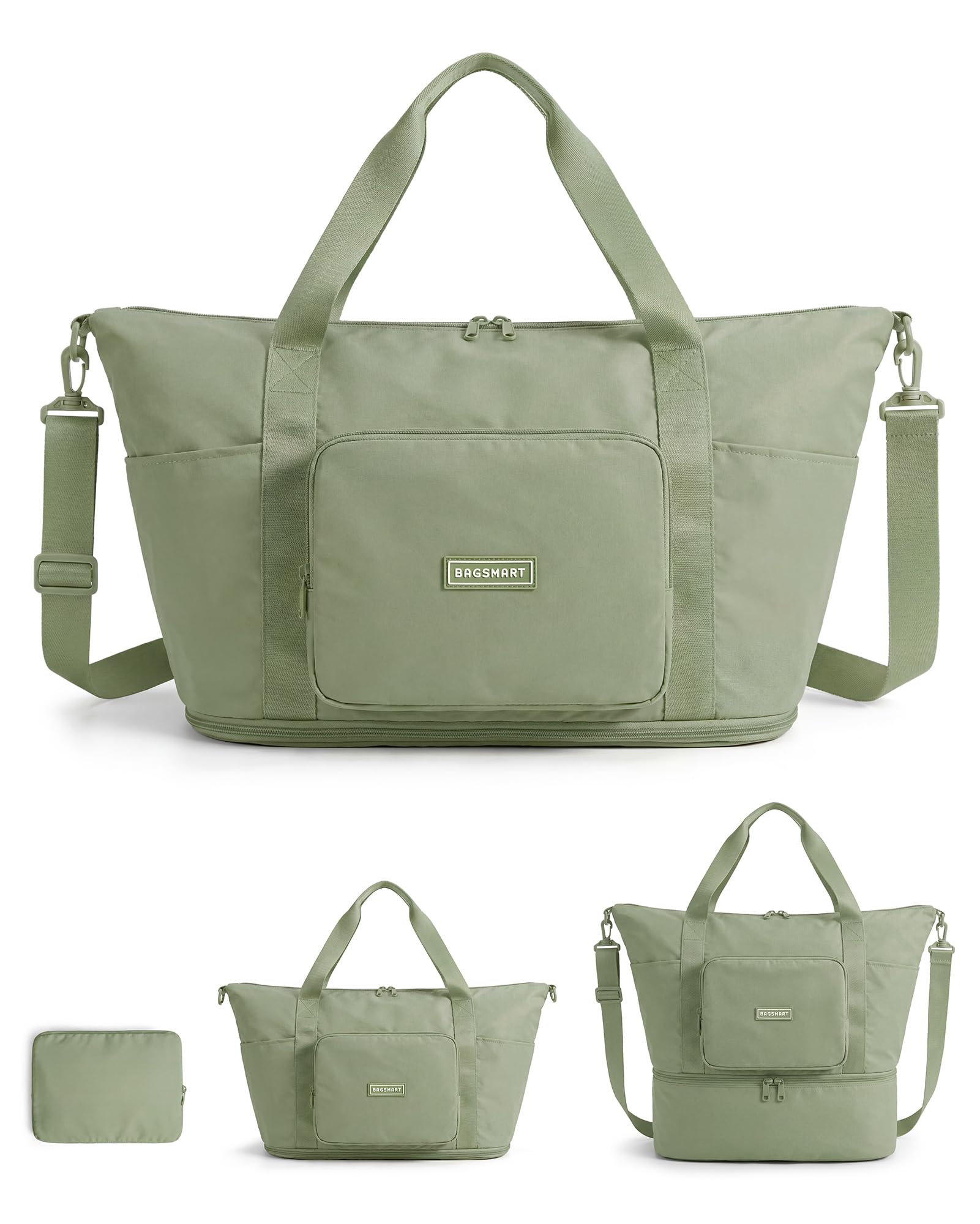 BAGSMART Foldable Travel Bag, 37L Expendable
