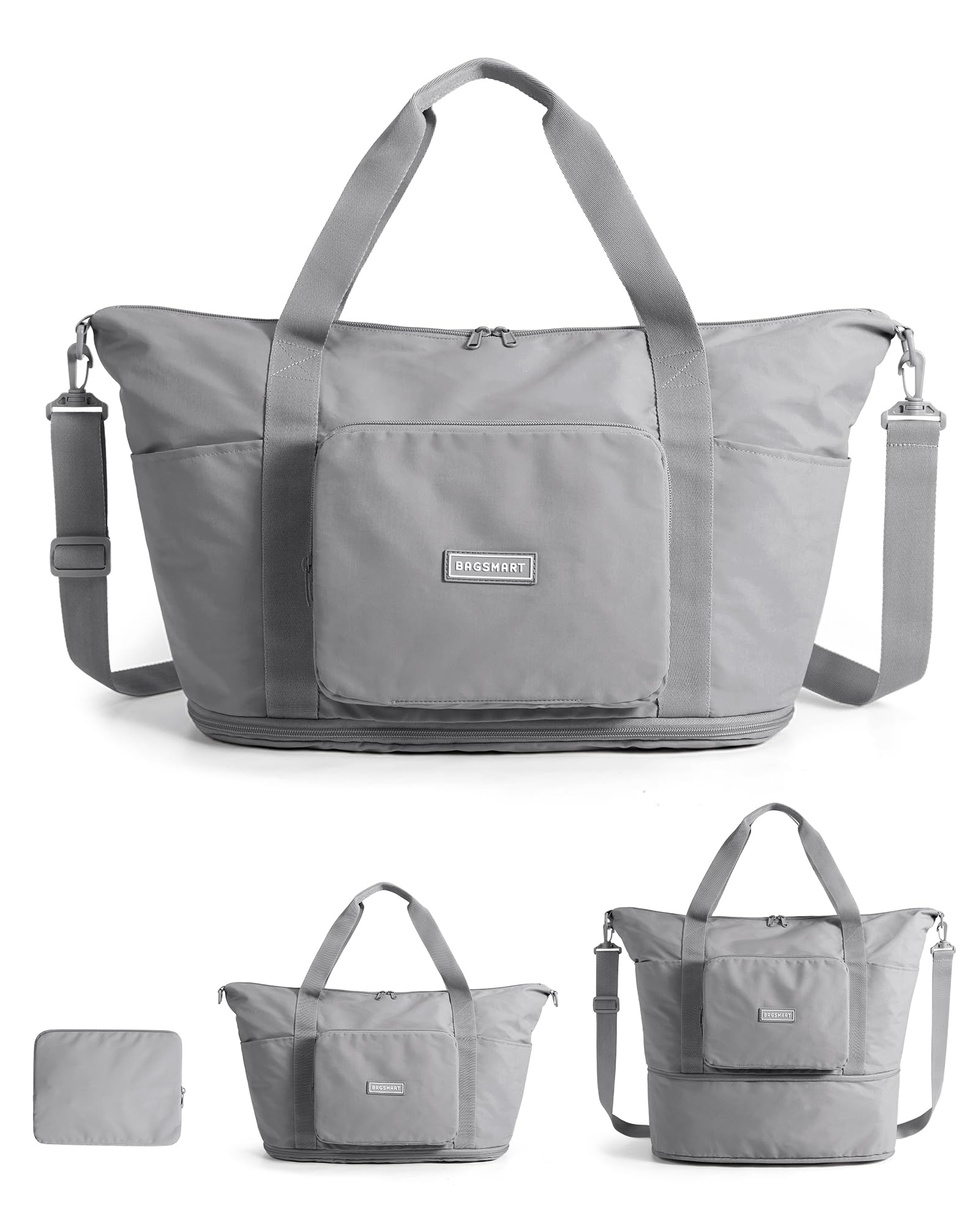 BAGSMART Foldable Travel Bag, 37L Expendable
