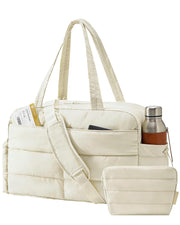 BAGSMART Gym Bag for Women, Lightweight Puffer Duffle Bag 2-PC Travel Bag