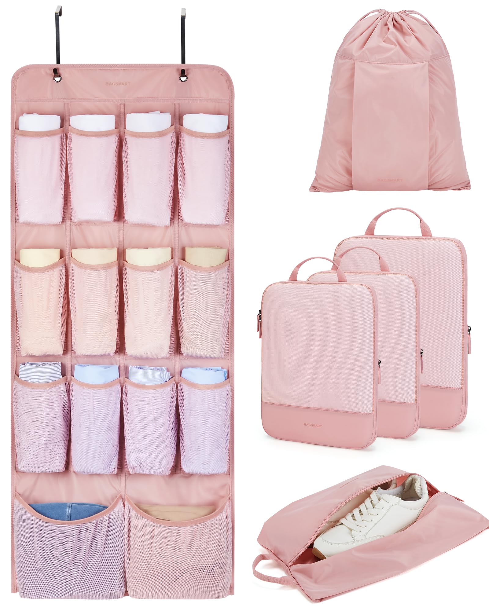 BAGSMART Hanging Compression Packing Cubes