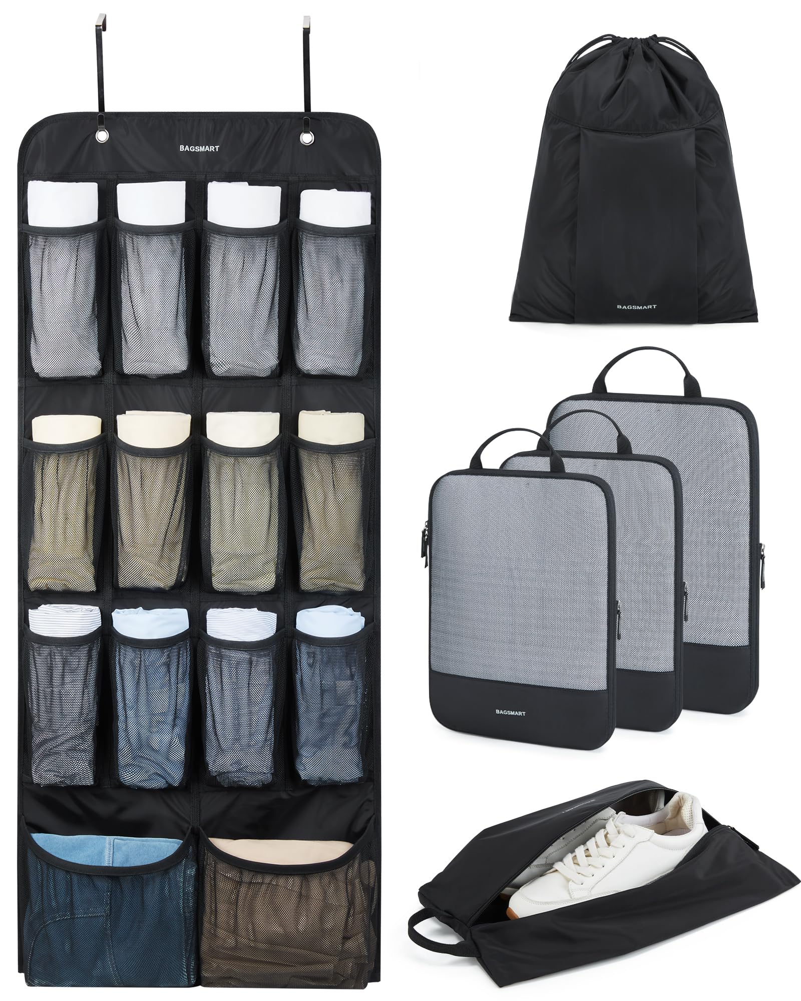 BAGSMART Hanging Compression Packing Cubes